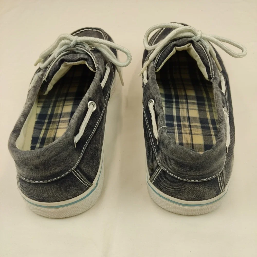 Faded glory mens blue‎ canvas boat shoes size 12